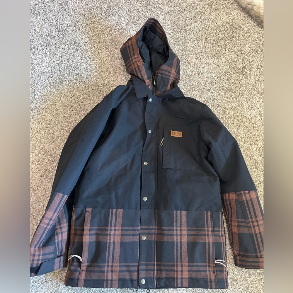 PICTURE Snowboard Jacket - Medium - Black and brown plaid - Excellent condition